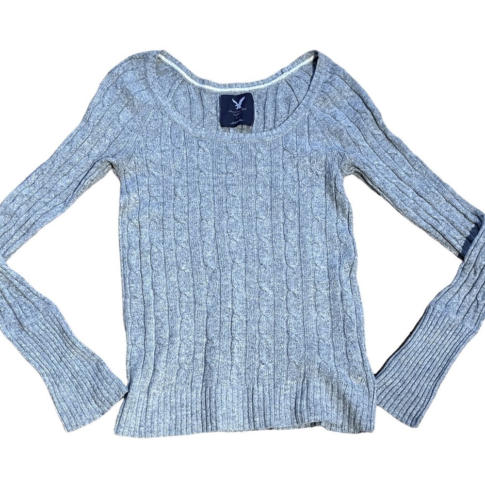 𝅺AMERICAN Eagle Heather Gray Knit Sweater Size M